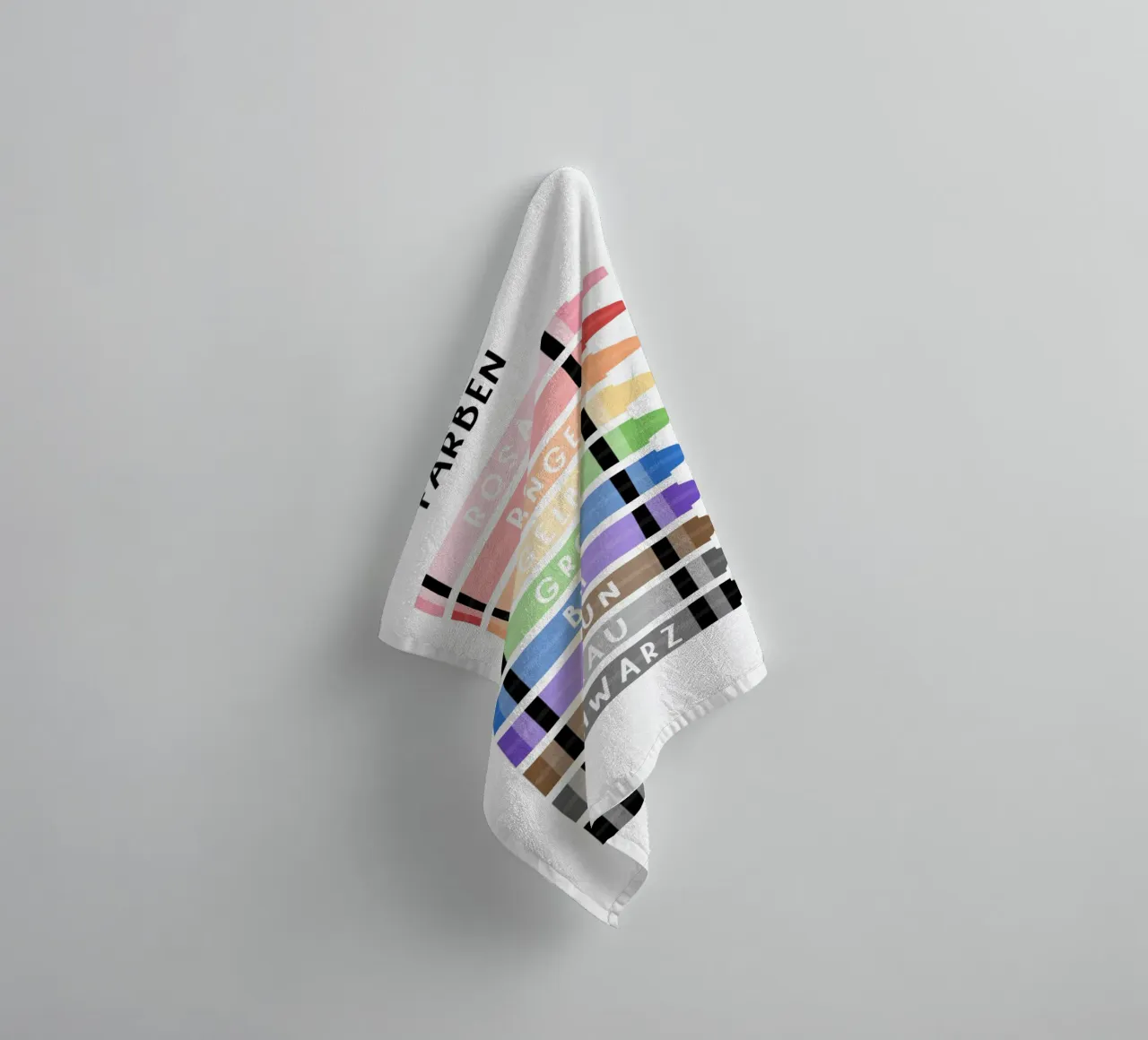Coloured Crayon Print, Educational Colour Print, Nursery Art towel by ABC Prints