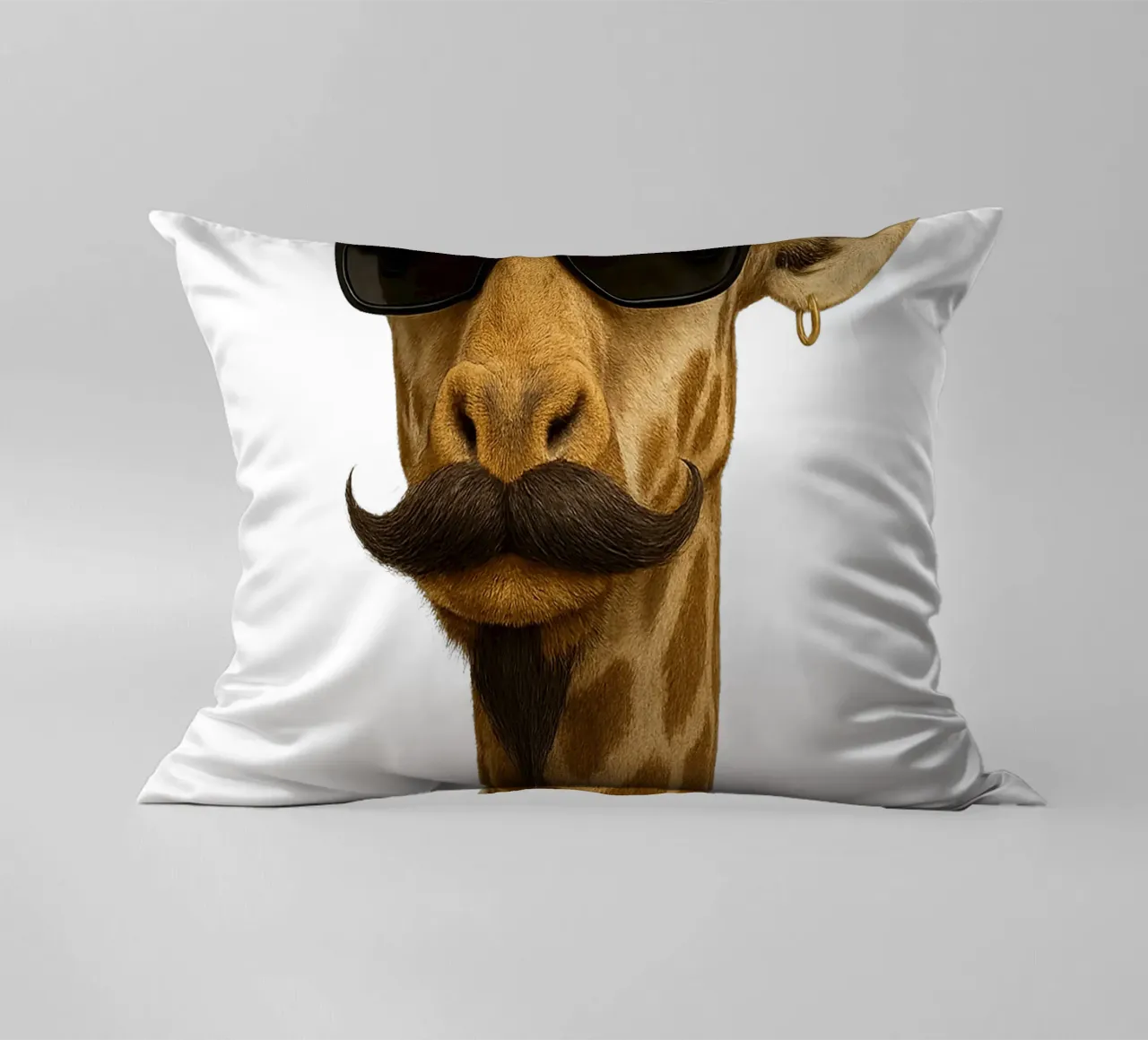 Giraffe Gentleman – Classe Naturelle en Costard cuscino da So Cute Land - Affiches et posters
