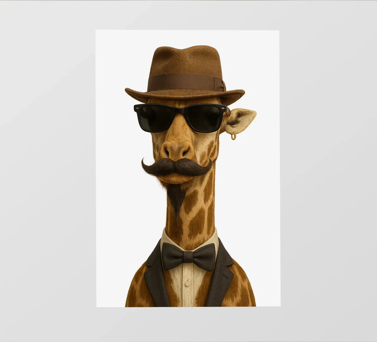 Giraffe Gentleman – Classe Naturelle en Costard telo in pvc da So Cute Land - Affiches et posters