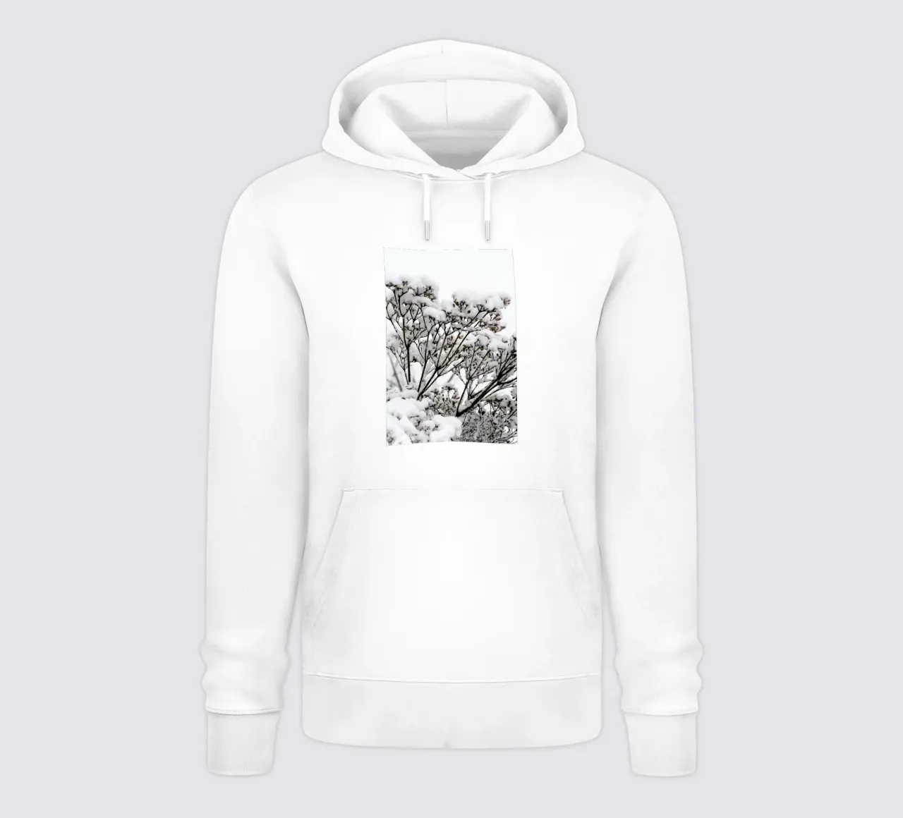 Snowy White Flower Branches felpa con cappuccio da Studio Nahili