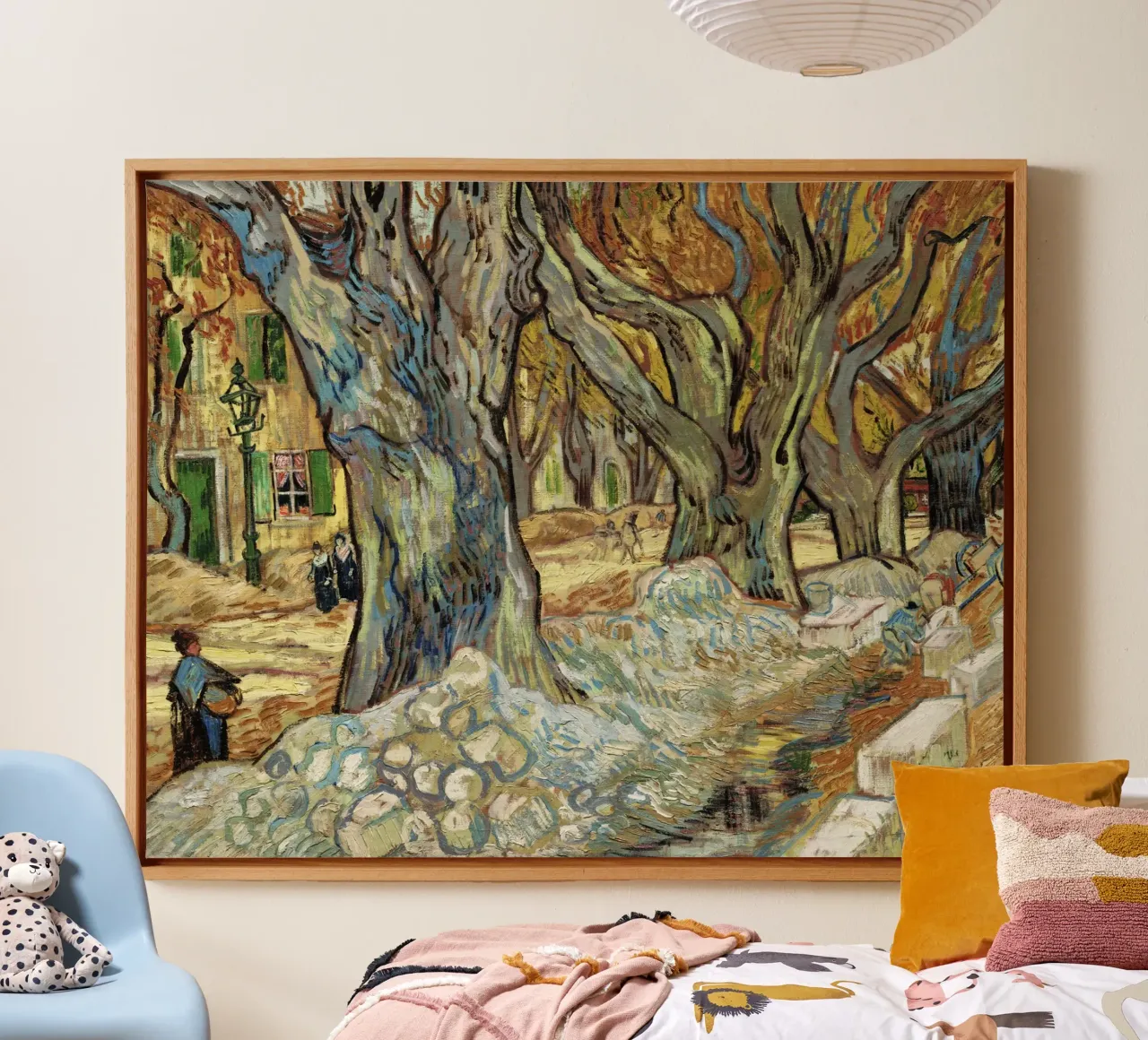 “The Large Plane Trees by Vincent van Gogh canvas with Floater frame by Van Gogh Prints