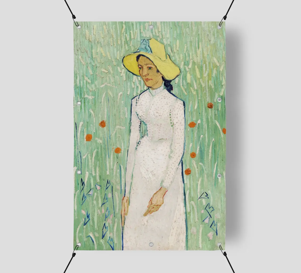 "Ragazza in bianco" (1890) di Vincent van Gogh telo in pvc da Van Gogh Prints
