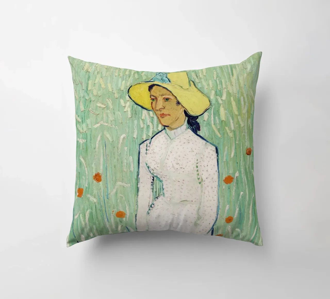 "Ragazza in bianco" (1890) di Vincent van Gogh cuscino da Van Gogh Prints