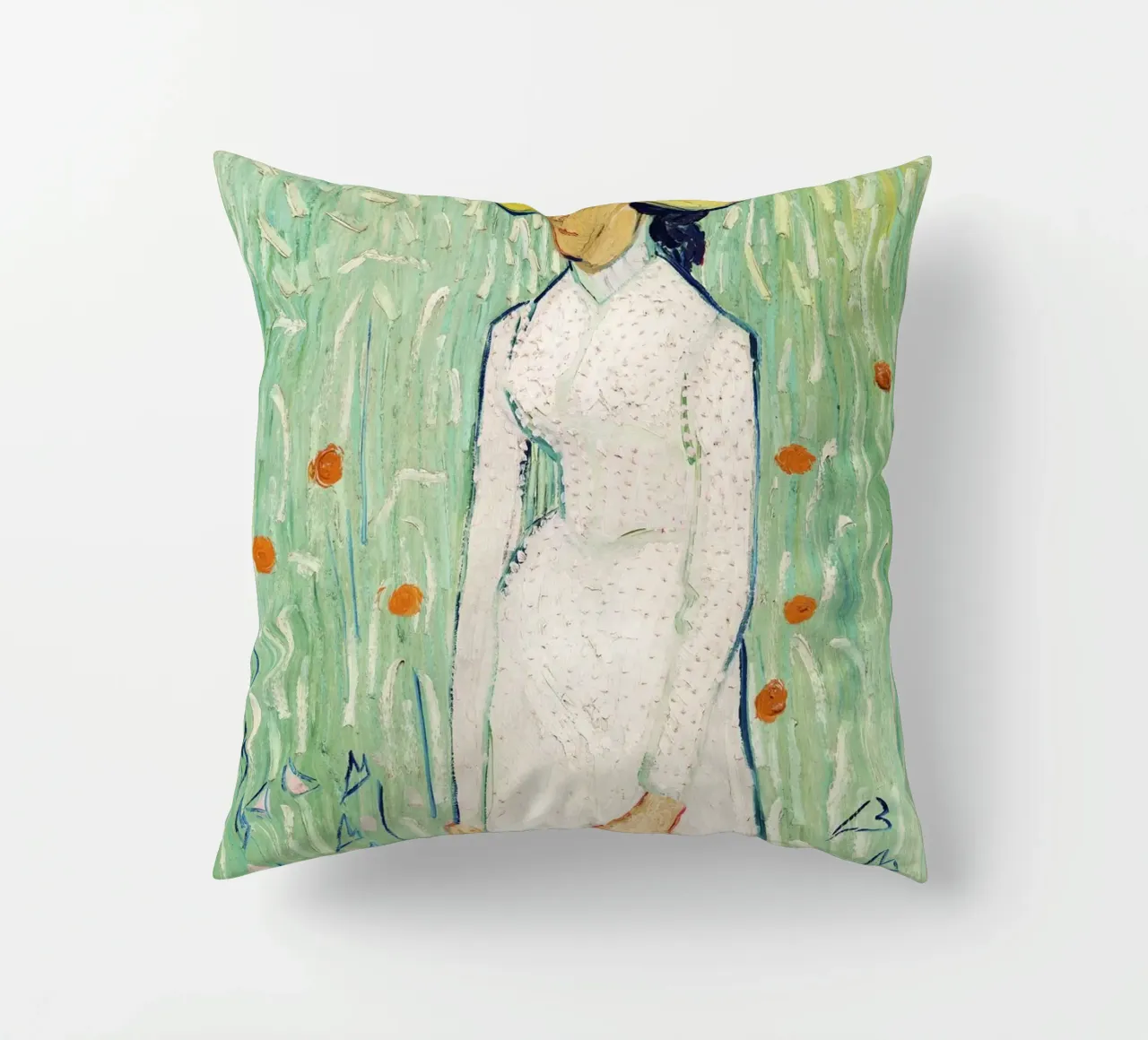 "Ragazza in bianco" (1890) di Vincent van Gogh cuscino da Van Gogh Prints
