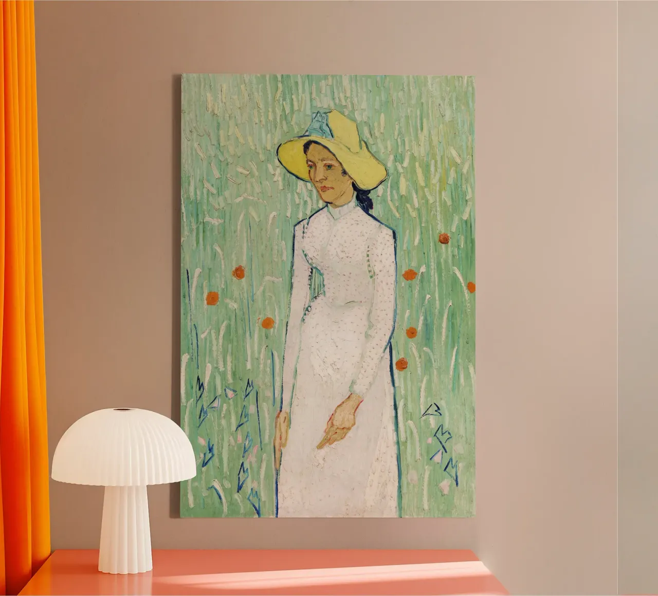 "Ragazza in bianco" (1890) di Vincent van Gogh tela con Cornice a cassetta da Van Gogh Prints