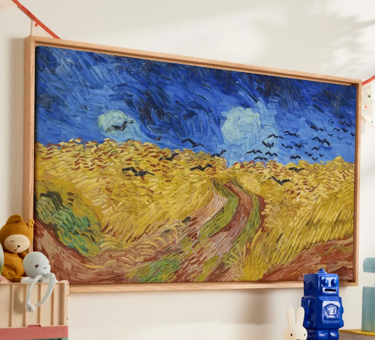 “Wheatfield with Crows” (1890) Vincent van Gogh’ canvas with Floater frame by Van Gogh Prints