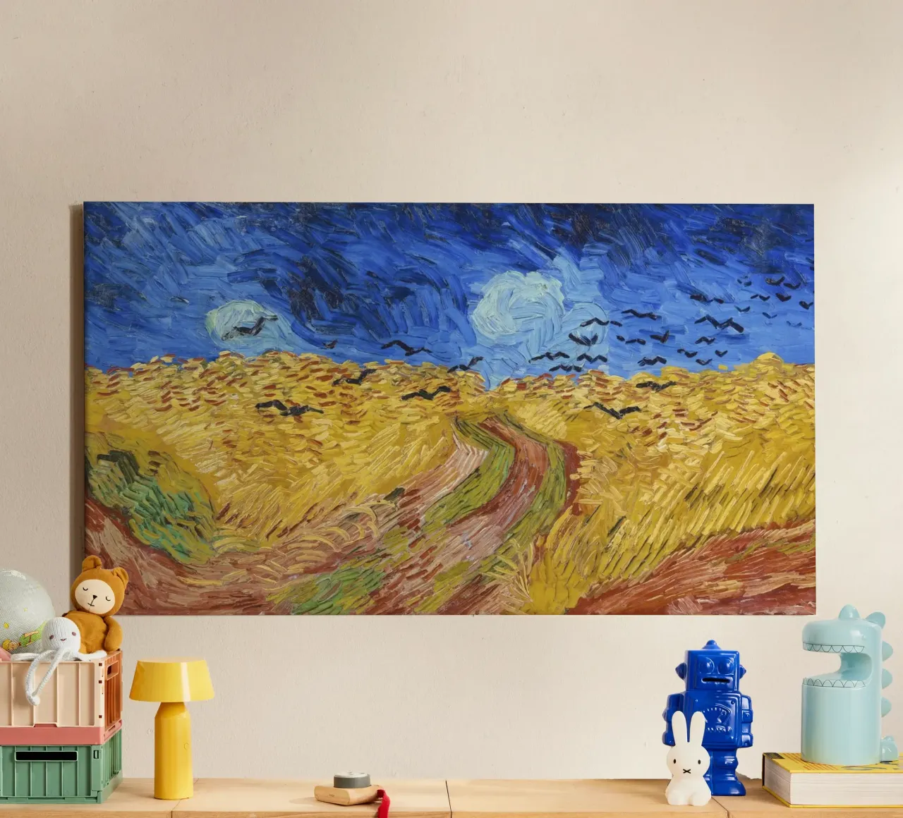 “Wheatfield with Crows” (1890) Vincent van Gogh’ canvas with Floater frame by Van Gogh Prints