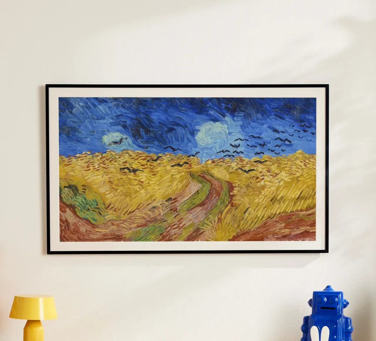 "Campo di grano con corvi" (1890) Vincent van Gogh". poster con telaio in plastica da Van Gogh Prints