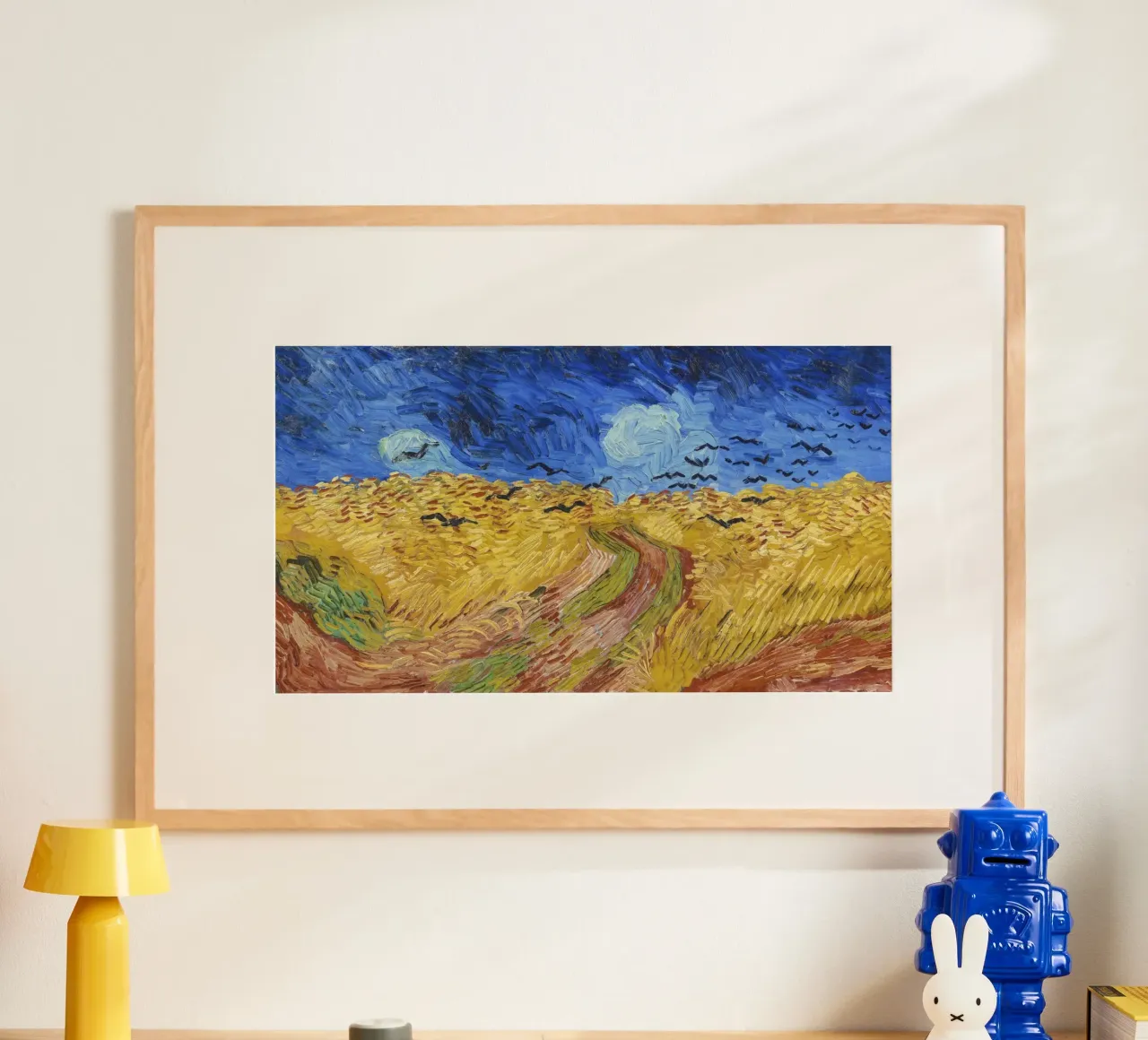 "Campo di grano con corvi" (1890) Vincent van Gogh". poster con telaio in plastica da Van Gogh Prints