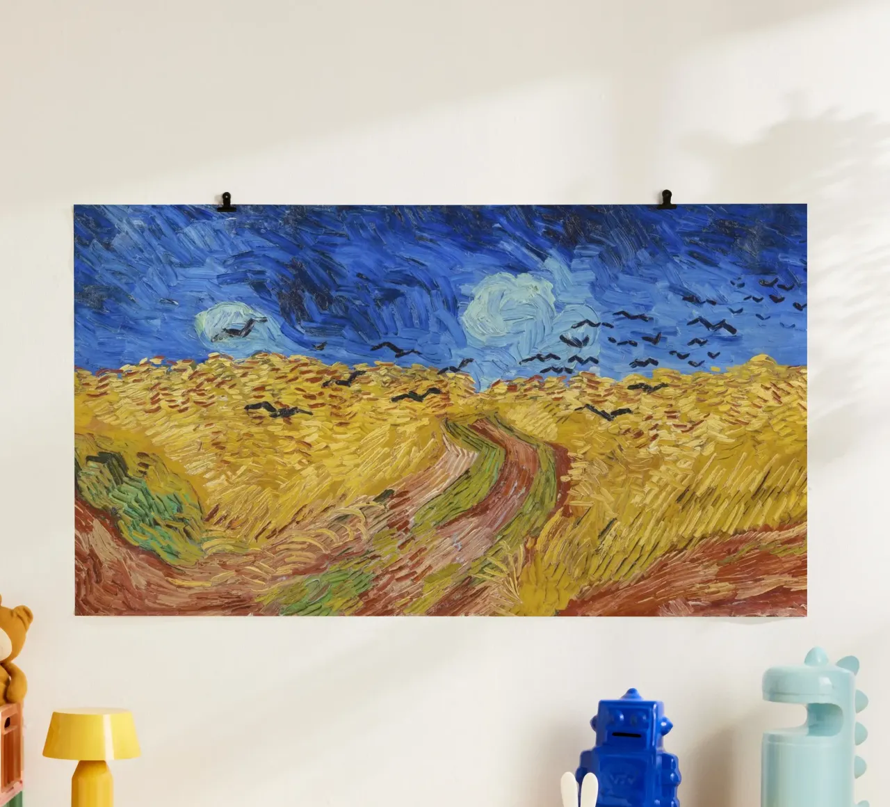 "Campo di grano con corvi" (1890) Vincent van Gogh". poster con telaio in plastica da Van Gogh Prints