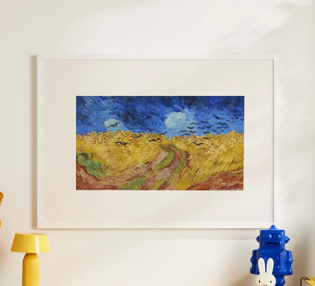 "Campo di grano con corvi" (1890) Vincent van Gogh". poster con telaio in plastica da Van Gogh Prints