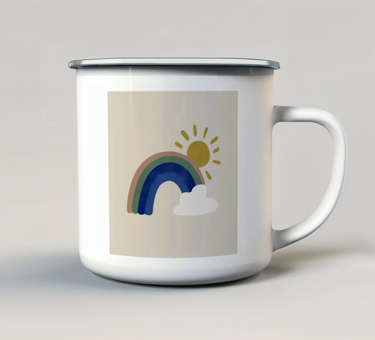 Arcobaleni e sole tazza in smalto da Carinaprint