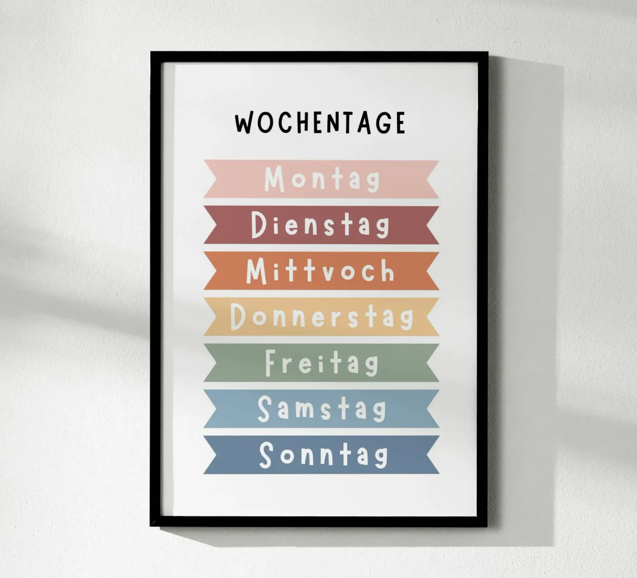 Nursery Print, Days of Week, Playroom Wall Art, Rainbow poster by ABC Prints