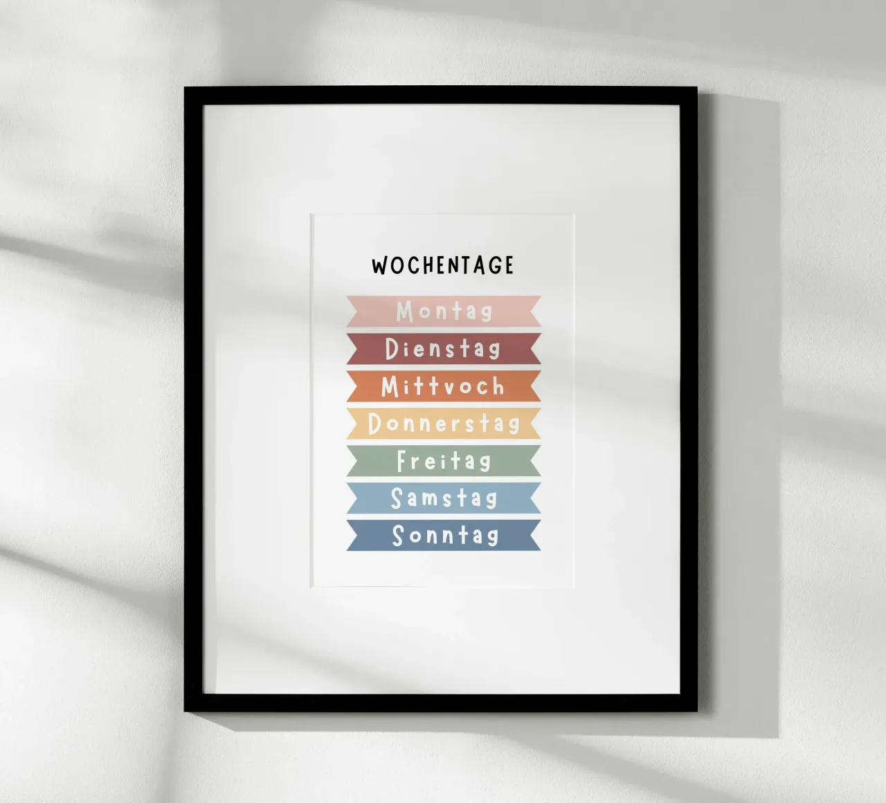 Nursery Print, Days of Week, Playroom Wall Art, Rainbow poster by ABC Prints