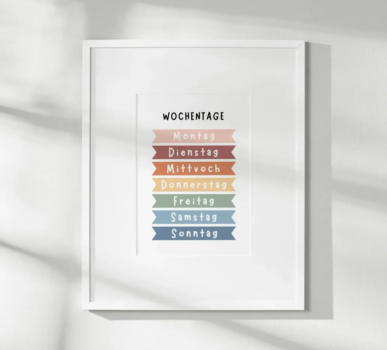 Nursery Print, Days of Week, Playroom Wall Art, Rainbow poster by ABC Prints