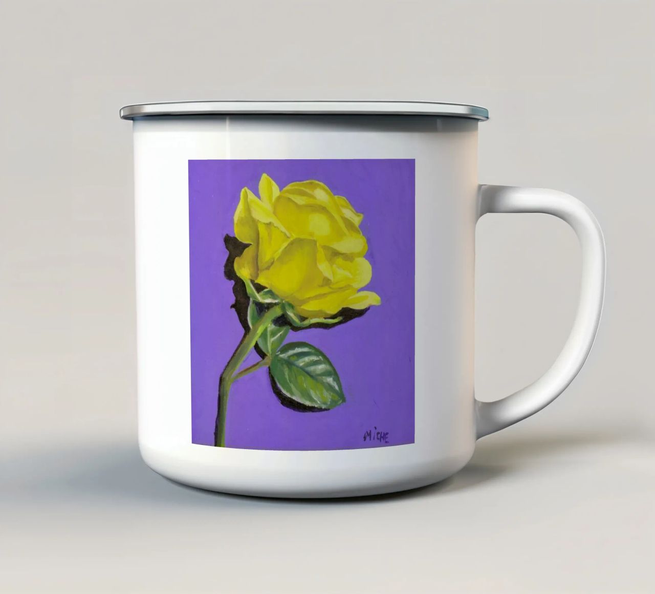Yellow Rose tazza in smalto da Miche Watkins