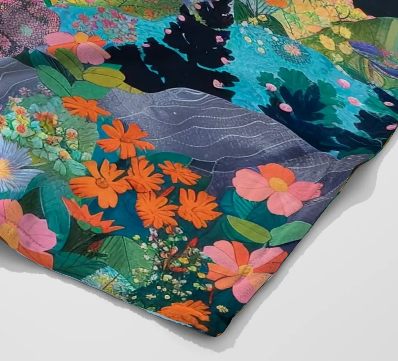 Boho Mountain Print, Abstrakte Wandkunst, Blumendruck Fleecedecke von Boheme