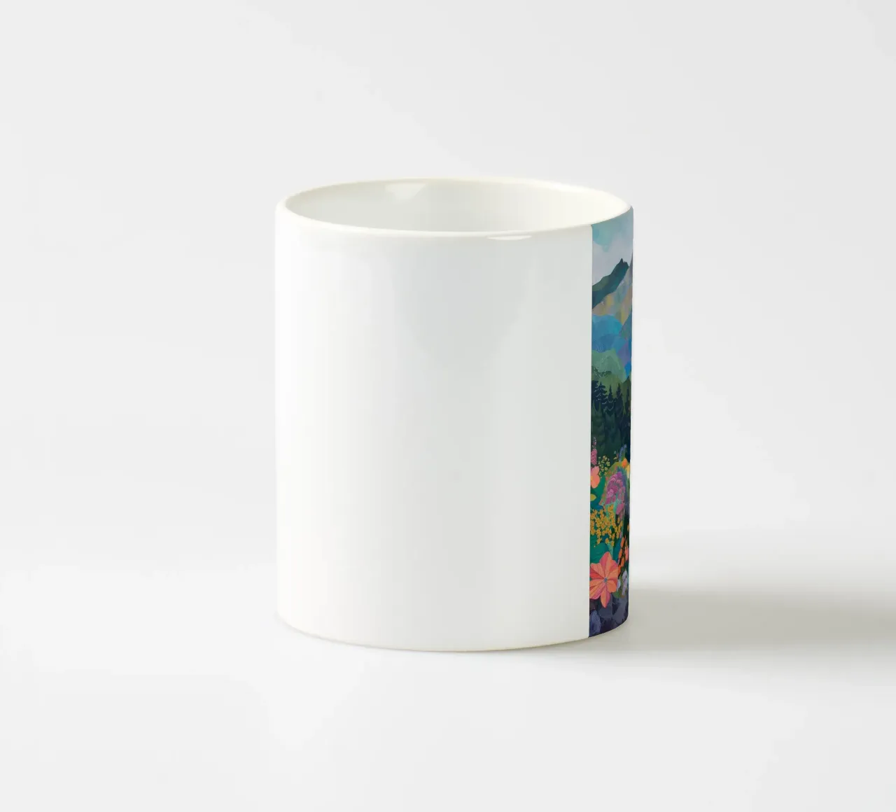 Boho Mountain Print, abstracte muurkunst, bloemenprint keramische mok van Boheme