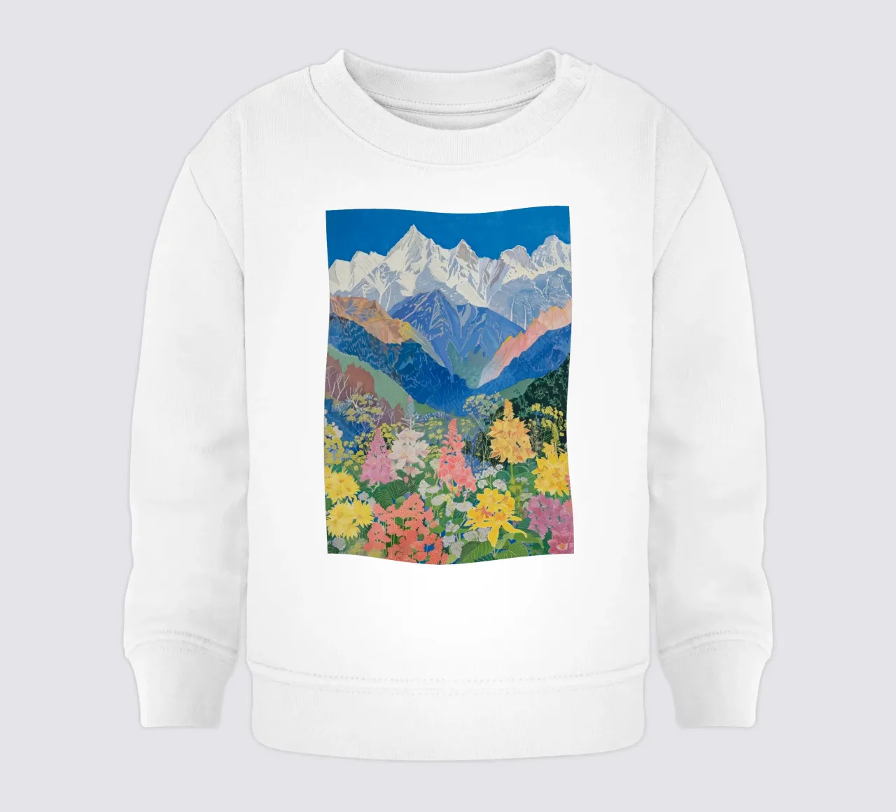Boho Mountain Poster, bunter Naturdruck Baby Sweatshirt von Boheme