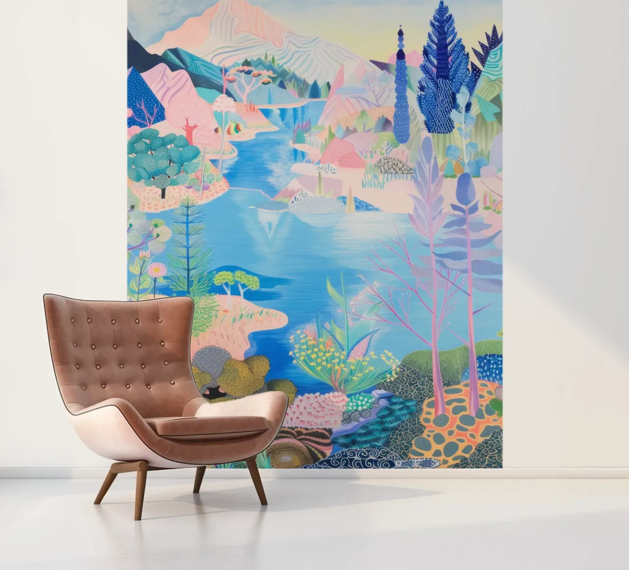 Forest Print, Colourful Abstract Wall Art, Nature Poster photo wallpaper by Boheme