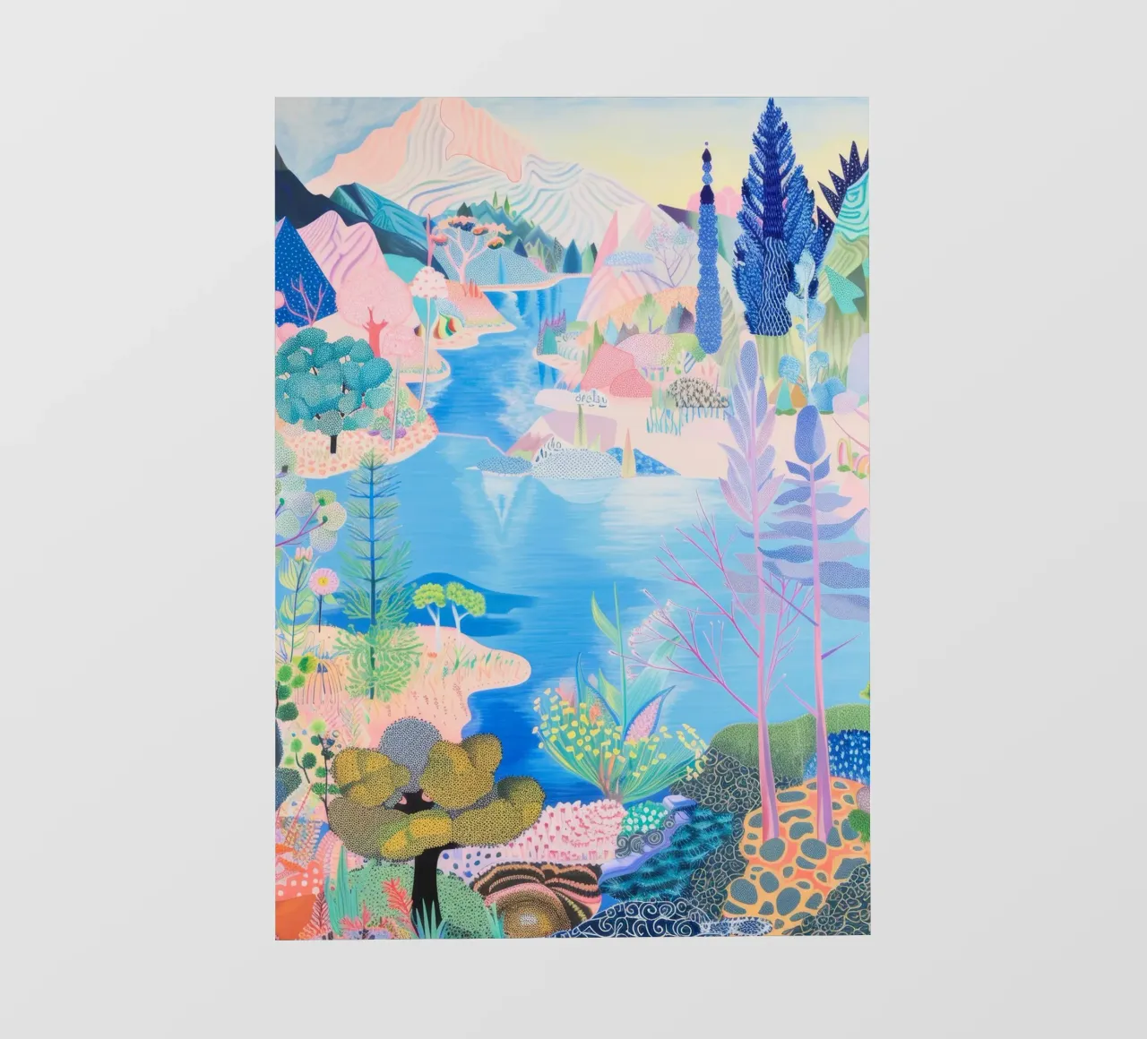 Forest Print, Colourful Abstract Wall Art, Nature Poster photo wallpaper by Boheme