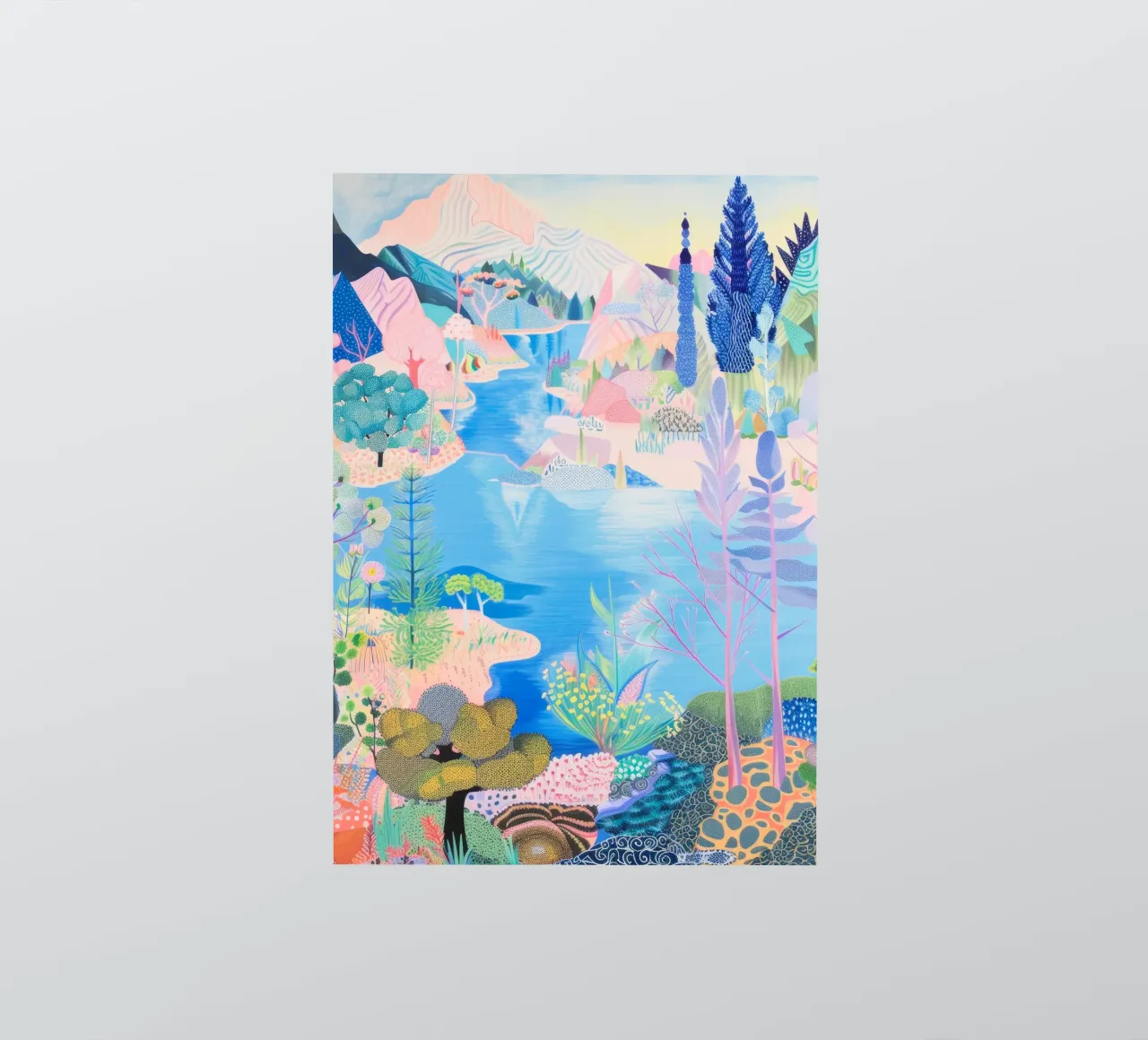 Forest Print, Colourful Abstract Wall Art, Nature Poster sticker by Boheme