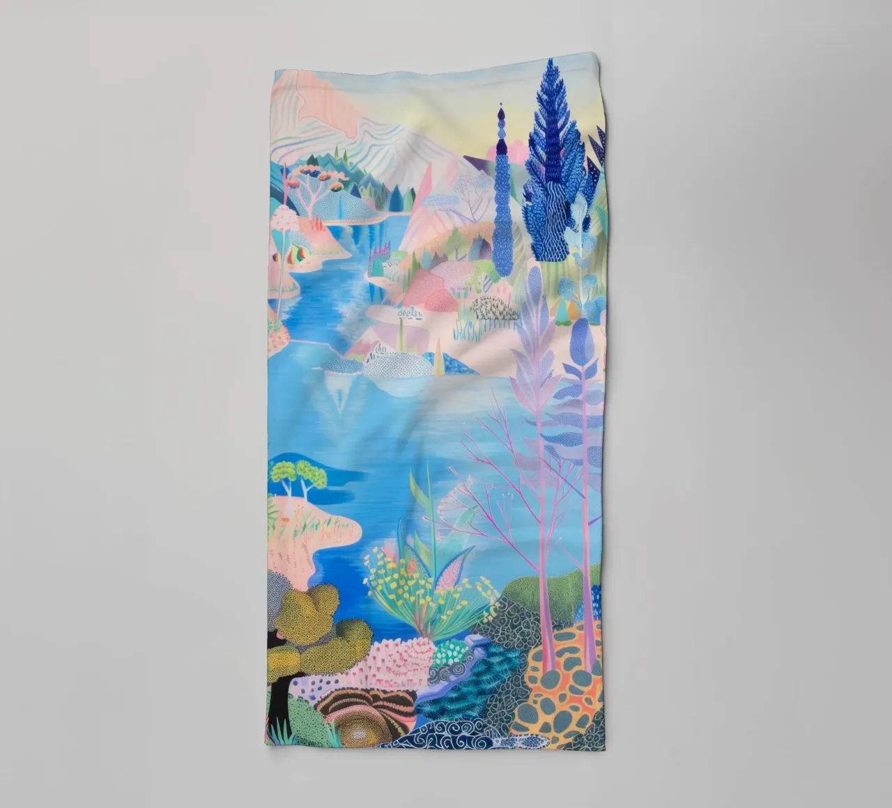 Forest Print, Colourful Abstract Wall Art, Nature Poster towel by Boheme