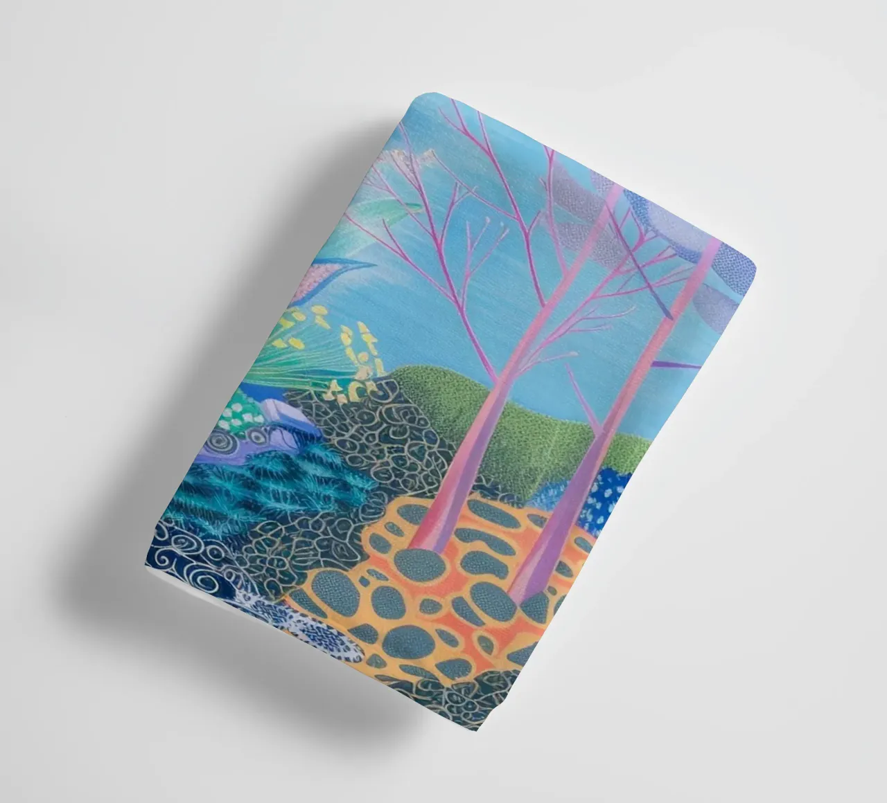 Forest Print, Colourful Abstract Wall Art, Nature Poster towel by Boheme