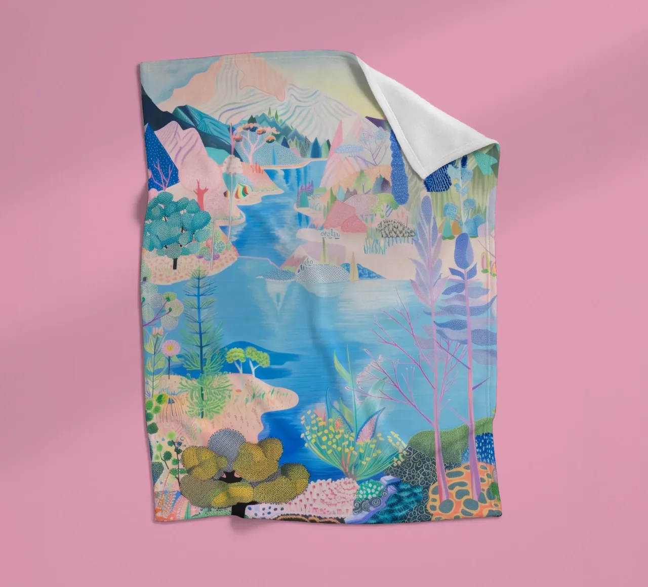 Forest Print, Colourful Abstract Wall Art, Nature Poster fleece blanket by Boheme
