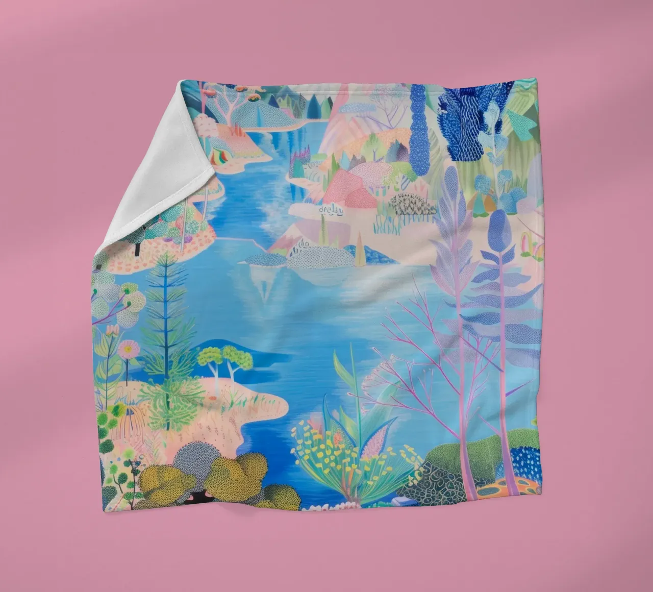 Forest Print, Colourful Abstract Wall Art, Nature Poster fleece blanket by Boheme