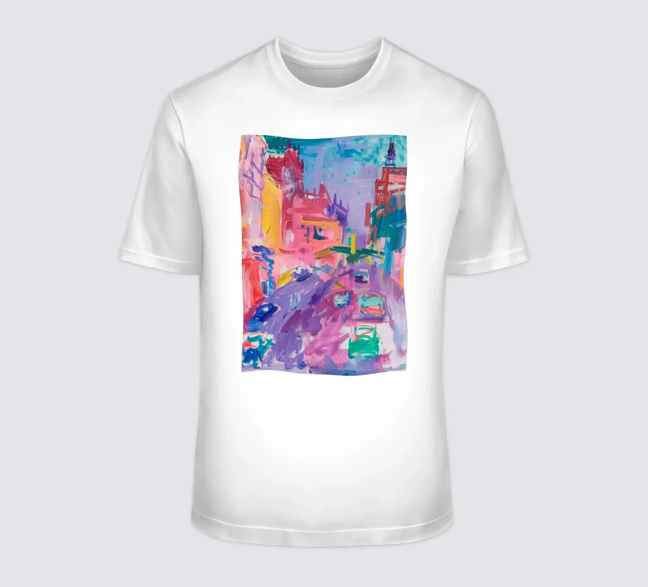 Stampa astratta della città, Illustrazione al neon, Arte moderna t-shirt da Boheme