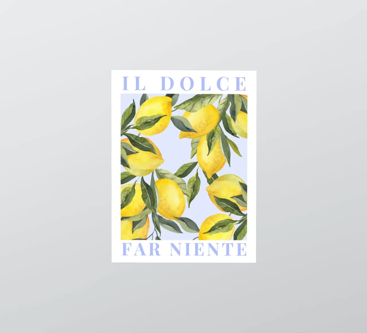 Zitrone drucken, Das Dolce Far Niente, Zitrone Poster Sticker von Bella Studio