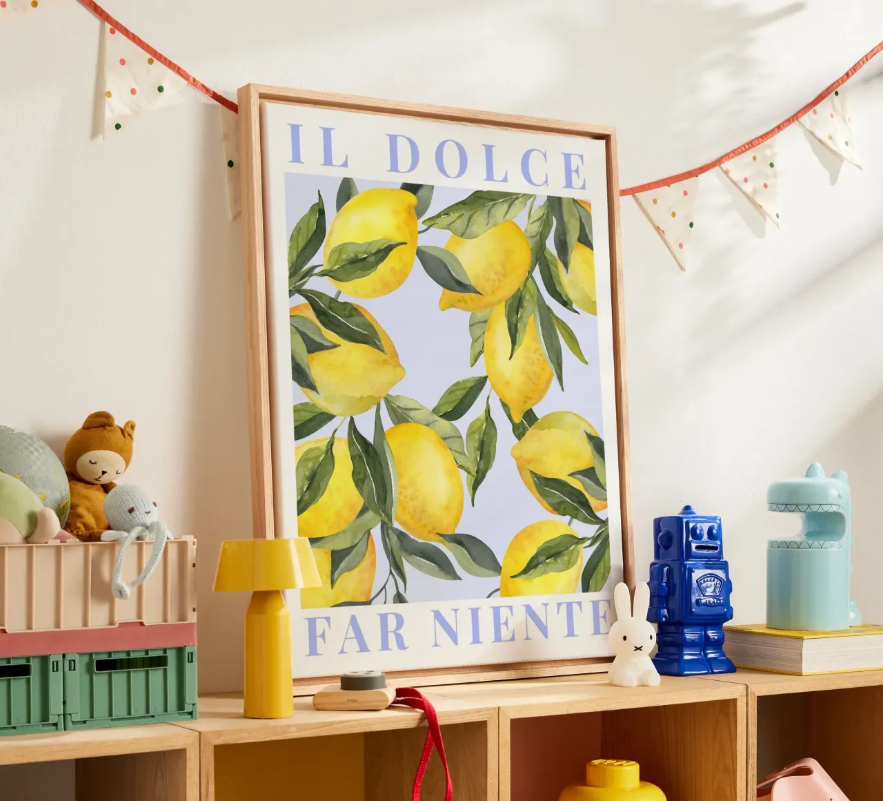 Zitrone drucken, Das Dolce Far Niente, Zitrone Poster Leinwand von Bella Studio