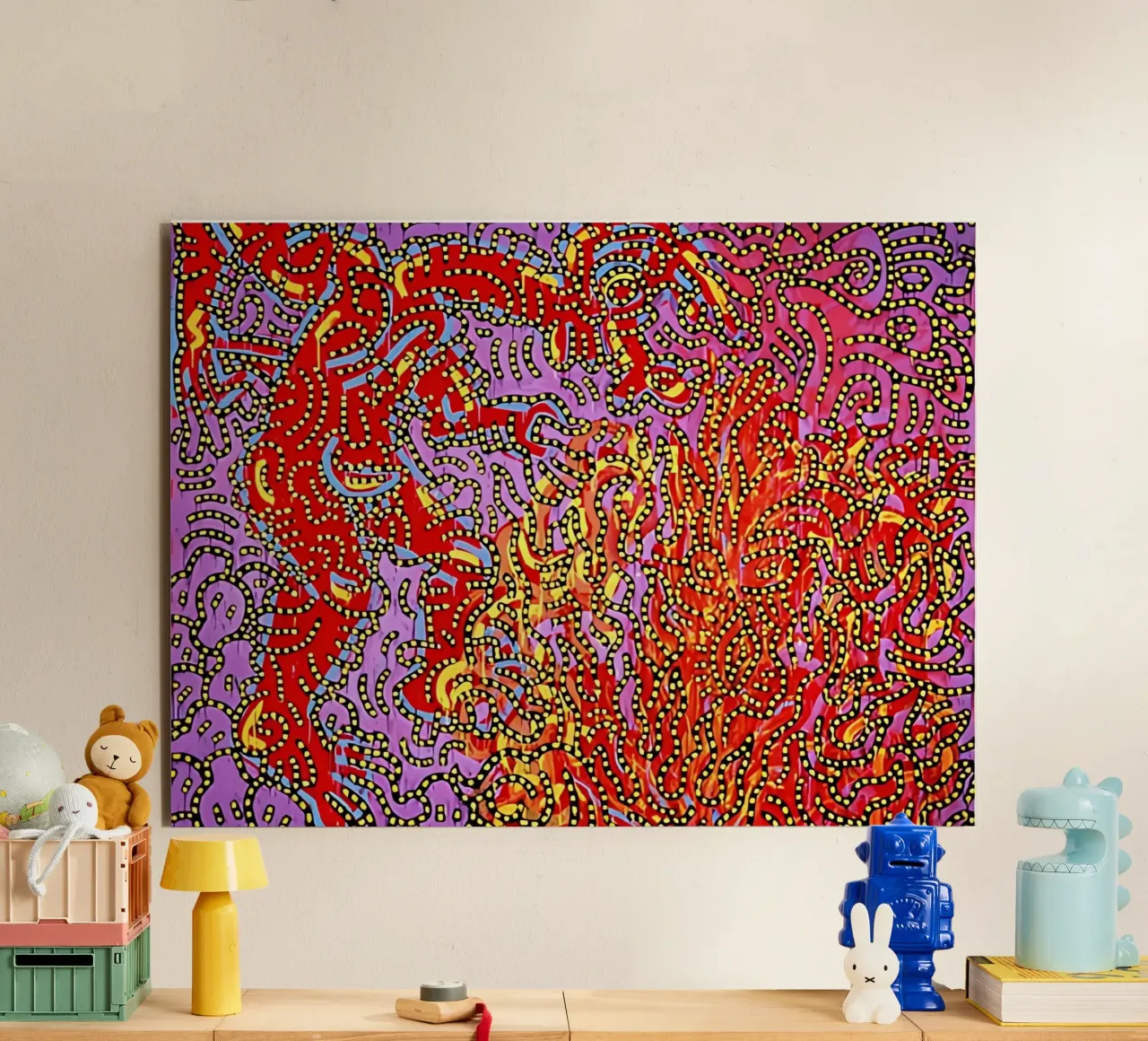 Mosè e il roveto ardente di Keith Haring alluminio dibond da tokovictory