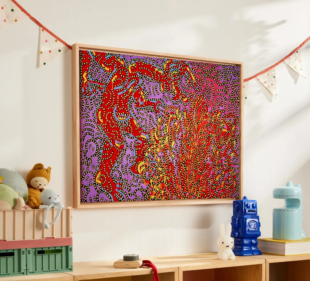 Moses and the Burning Bush by Keith Haring canvas by tokovictory
