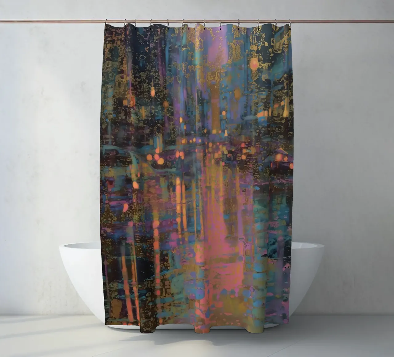 Abstracte symfonie van licht douchegordijn van Carinaprint