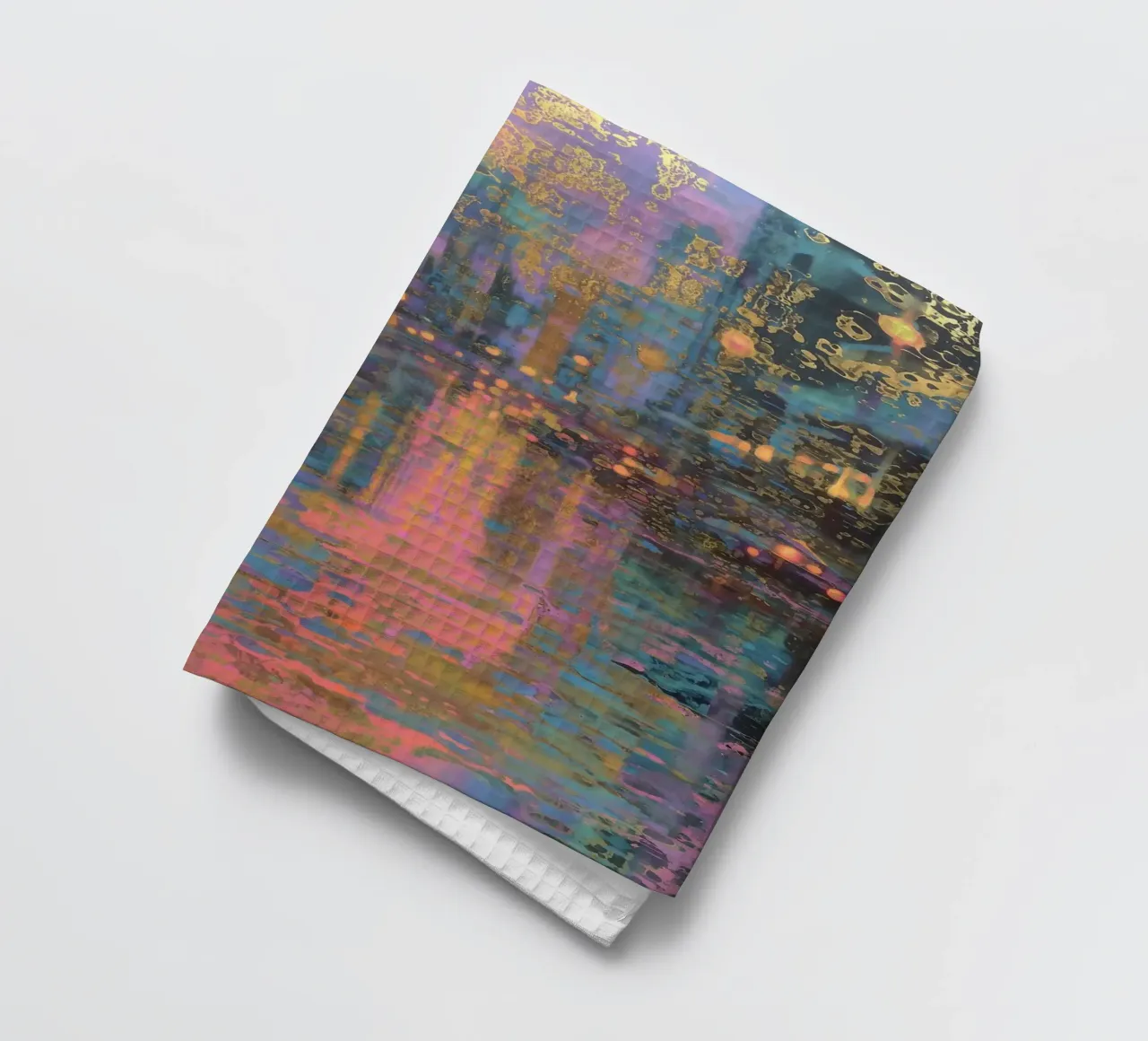 Abstracte symfonie van licht theedoek van Carinaprint