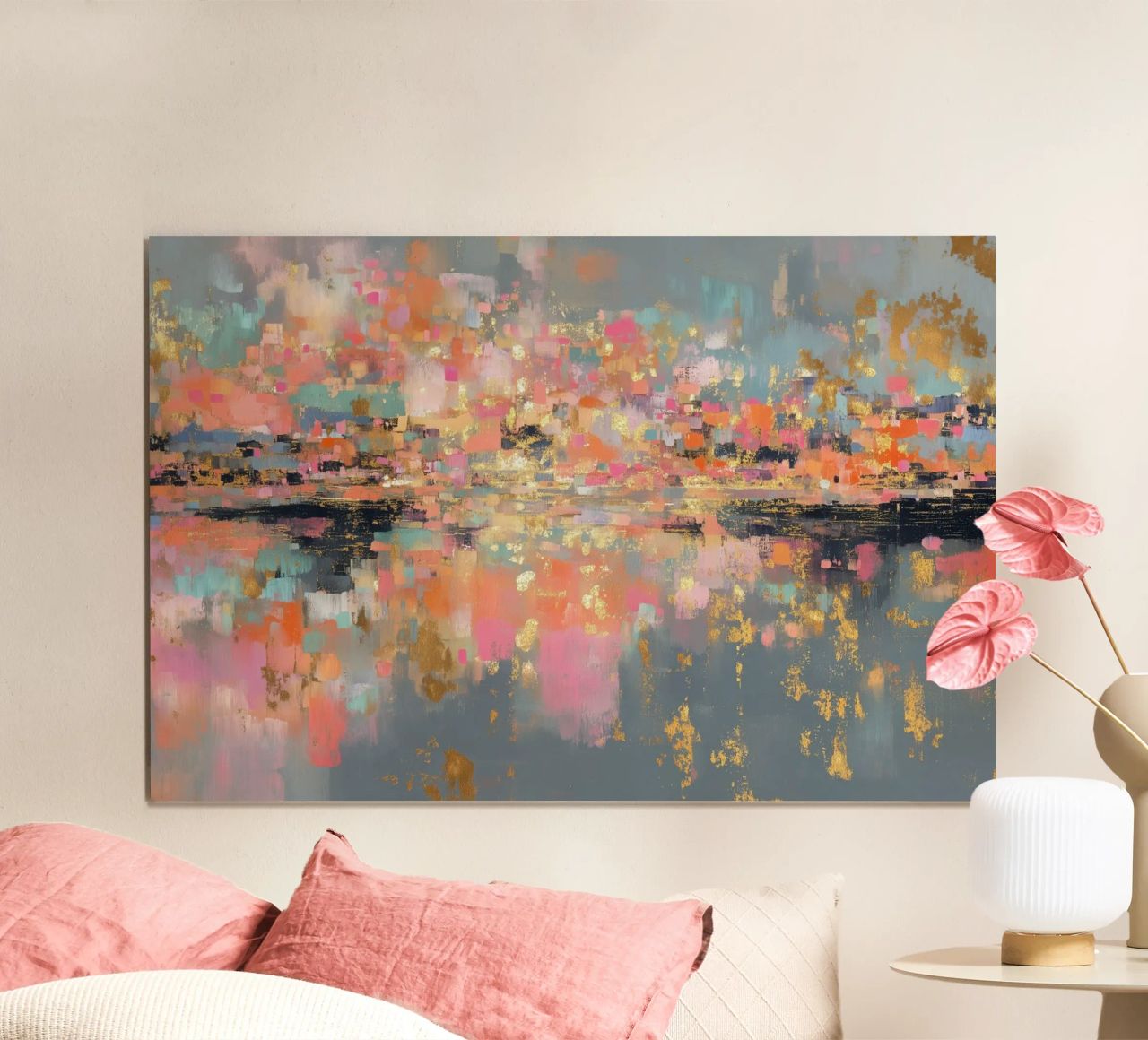 Goldene Fiktion in Farben Poster von Carinaprint