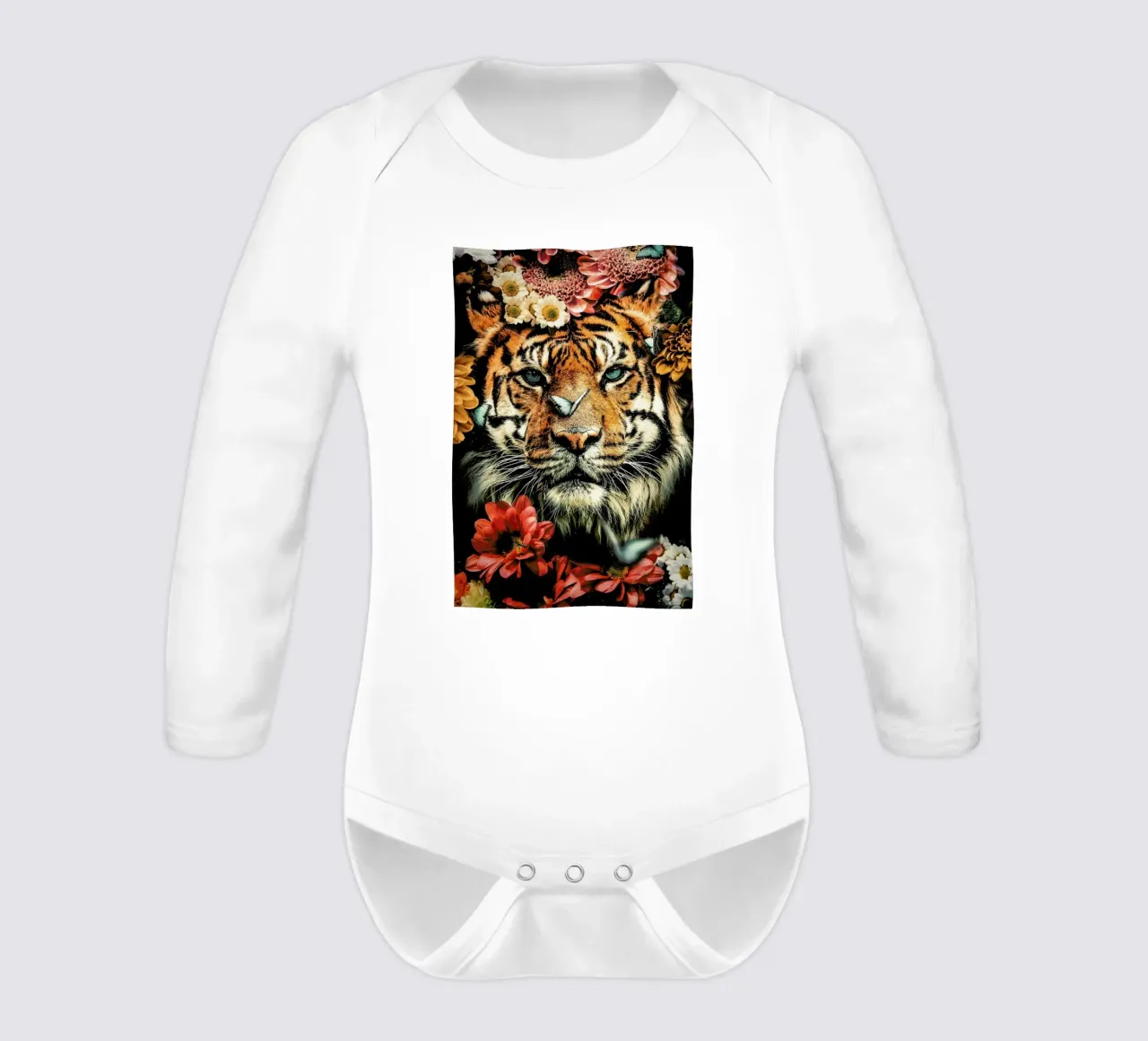 Wk Tiger long-sleeve baby romper by Wouter Rikken