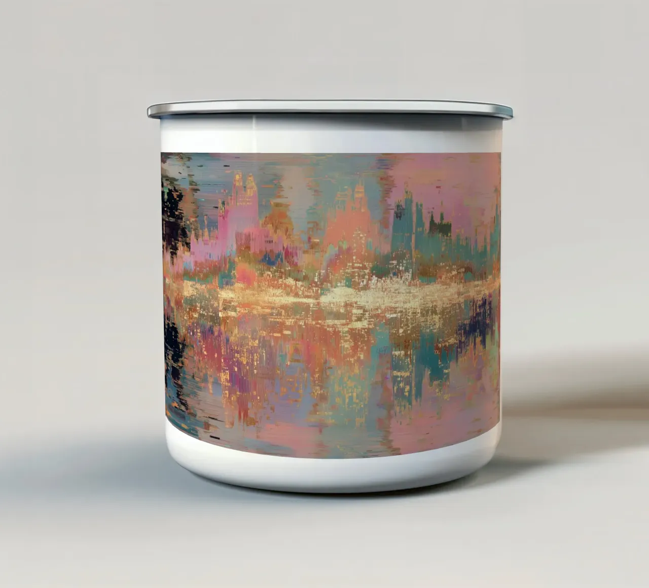 Sogni astratti dorati tazza in smalto da Carinaprint