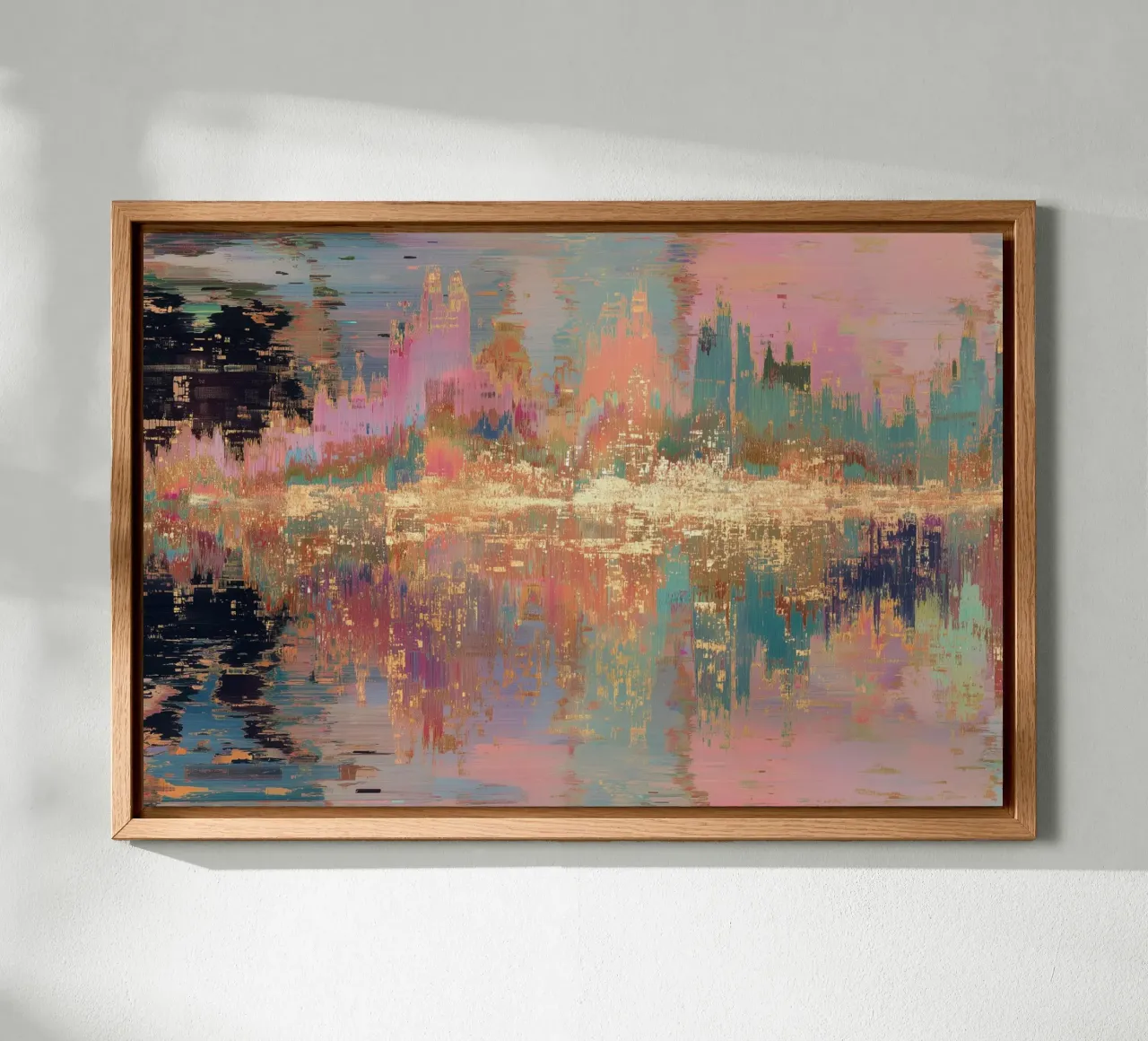 Gouden abstracte dromen canvas met Baklijst van Carinaprint