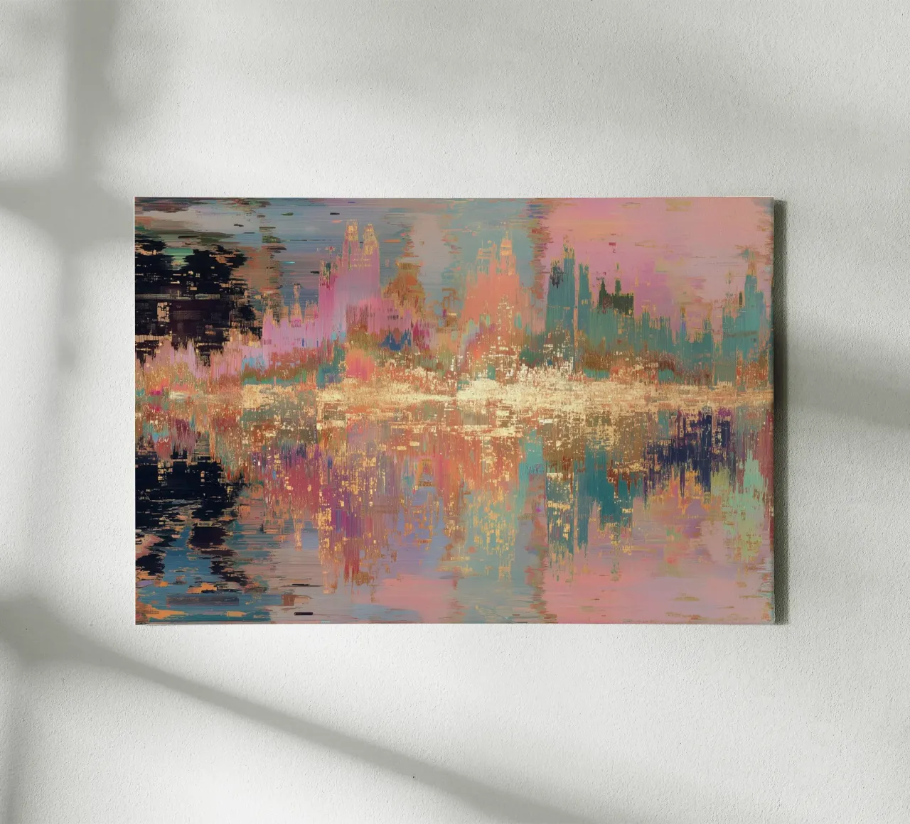Gouden abstracte dromen canvas met Baklijst van Carinaprint
