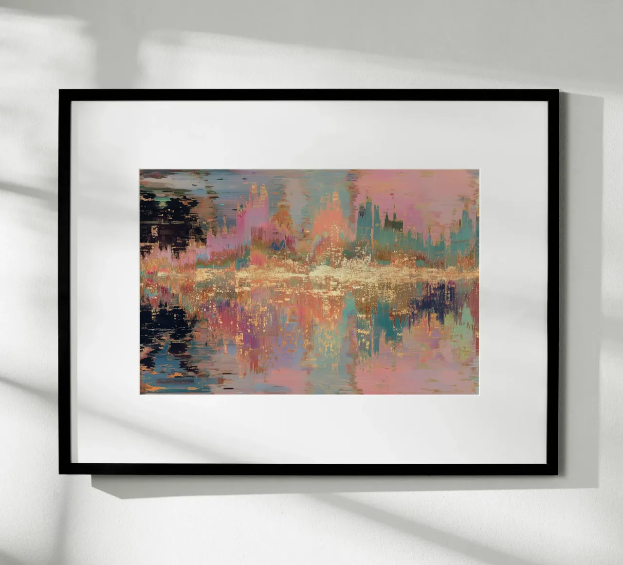 Gouden abstracte dromen poster met kunststof frame van Carinaprint