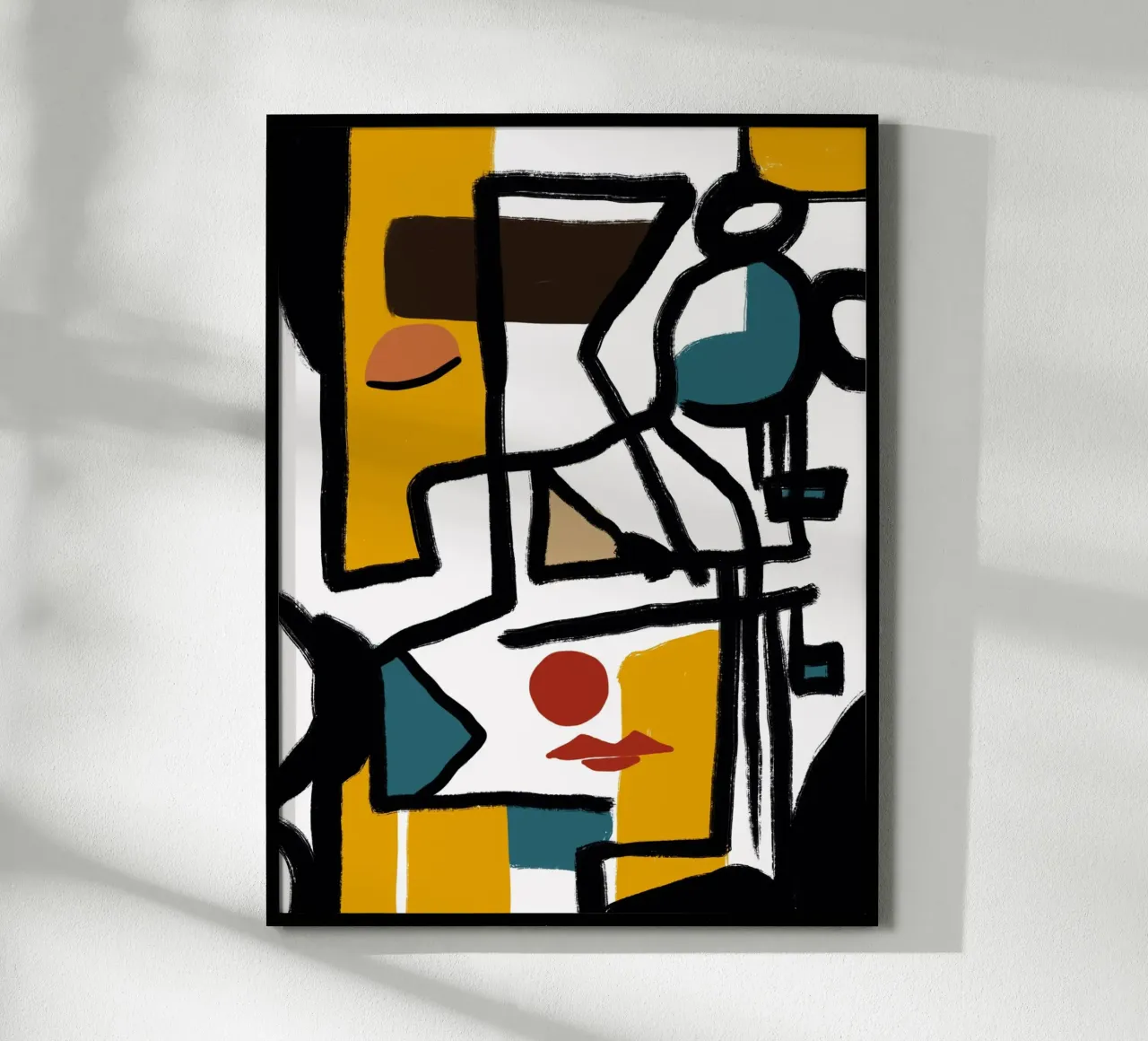 Abstract cubist portrait poster by Little Dean