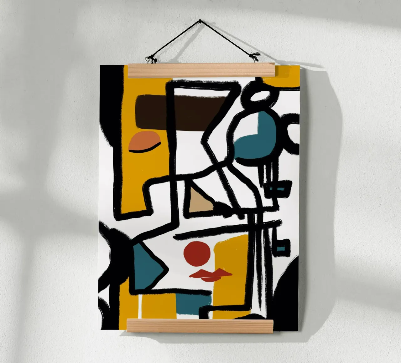 Abstract cubist portrait poster by Little Dean