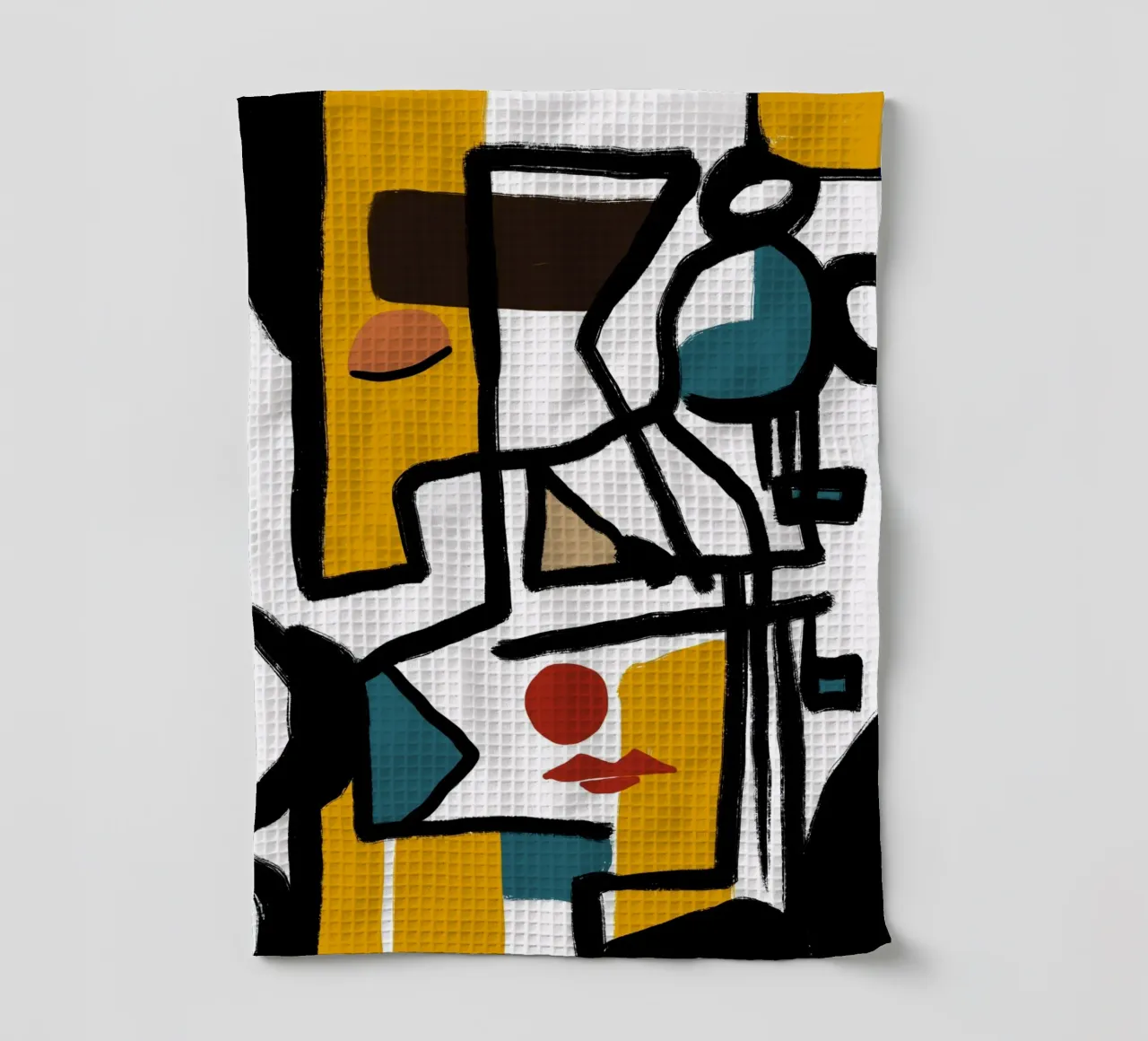 Portrait cubiste abstrait torchon de Little Dean