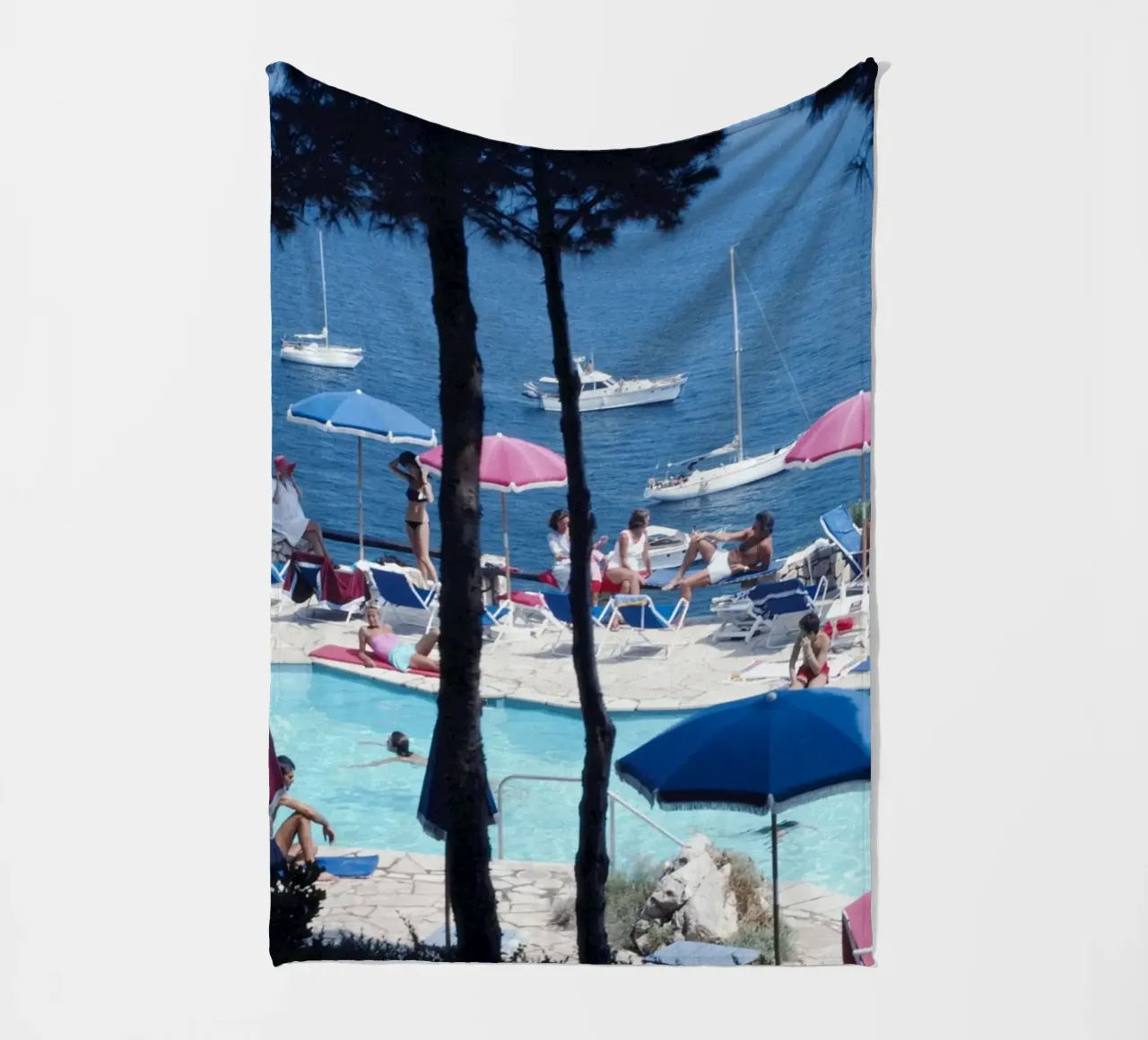 Albergo Il Pellicano - Slim Aarons coperta in pile da Chrisvintage
