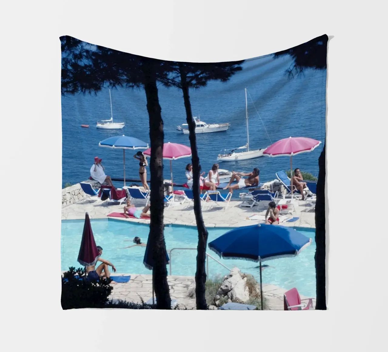 Albergo Il Pellicano - Slim Aarons coperta in pile da Chrisvintage