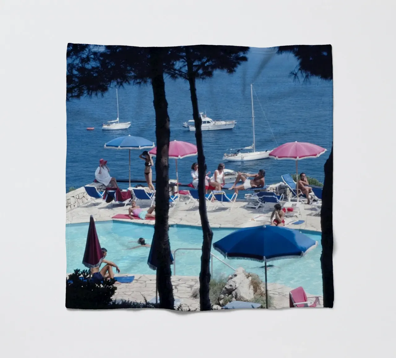 Albergo Il Pellicano - Slim Aarons coperta in pile da Chrisvintage