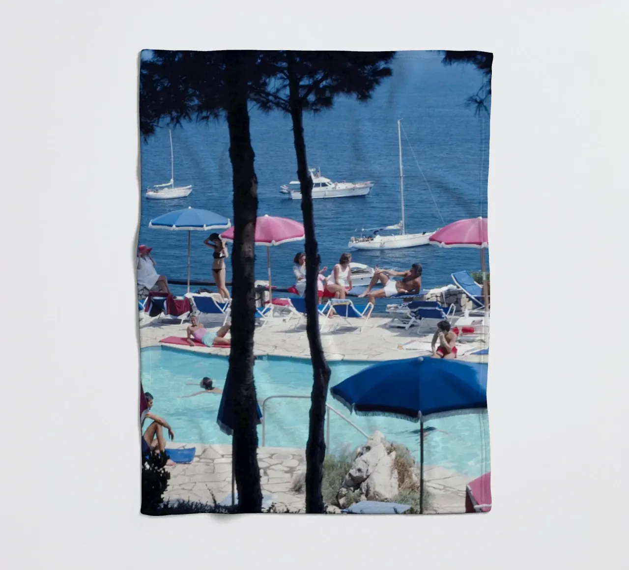 Albergo Il Pellicano - Slim Aarons coperta in pile da Chrisvintage